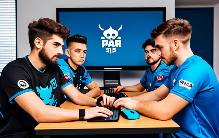 Strategic Brawl Stars Team**

"A professional Brawl Stars team, fully clothed in team jerseys, collaborating around a table with laptops displaying game statistics, modern gaming setup, focused expressions, demonstrating teamwork and analysis, safe for work, appropriate content, family-friendly, perfect anatomy, correct proportions, well-formed hands, professional quality, natural lighting, modest attire."

**