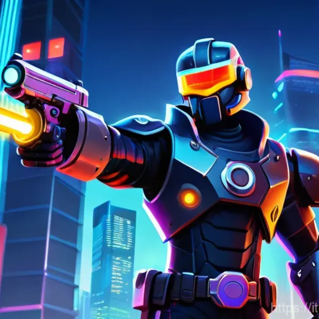 브롤스타즈 스킨 목록 및 출시 일정 - **Prompt for Colt Cyberpunk:**
"A full-body illustration of Colt from Brawl Stars, depicted in h...