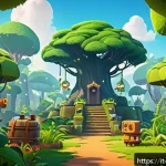 브롤스타즈 이벤트 맵 공략법 - A dynamic Brawl Stars event map scene titled "Enchanted Jungle," featuring dense, lush green foliage...